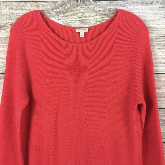 Talbots Tunic Pullover Sweater Burnt Orange Knit Long Sleeve - Picture 2 of 10